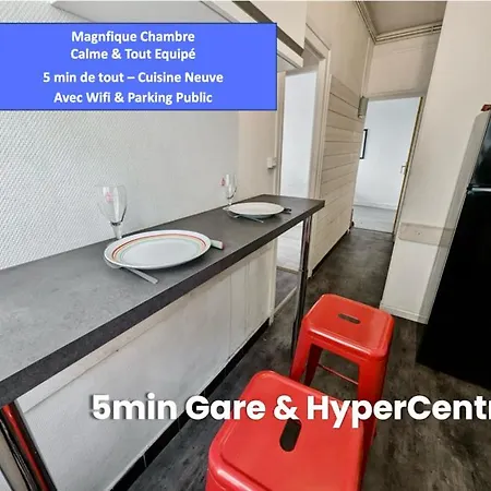 Appartement Lit Double - Calme & Equipe - 5min Hypercentre
